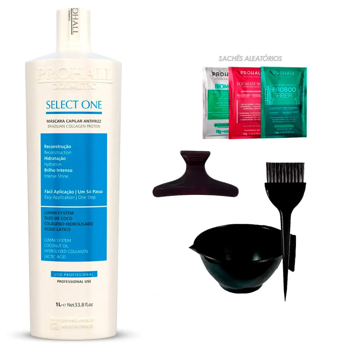 SELECT ONE PROHALL 1 LITRO + 3SACHêS/CUMBUCA/PRESILHA