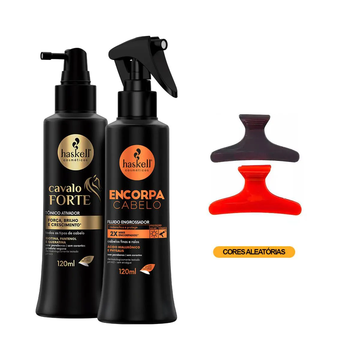 HASKELL TôNICO CAVALO FORTE + FLUIDO ENCORPA FIO +2PRESILHAS