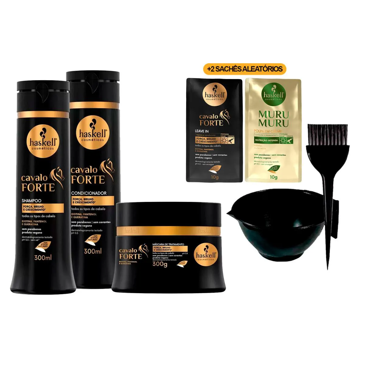 HASKELL CAVALO FORTE CRESCE CABELO TRIO 300ML +CUMBUCA/SACHê