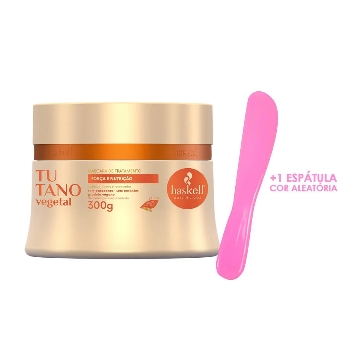 MáSCARA NUTRIçãO CAPILAR HASKELL TUTANO 300G COM ESPáTULA