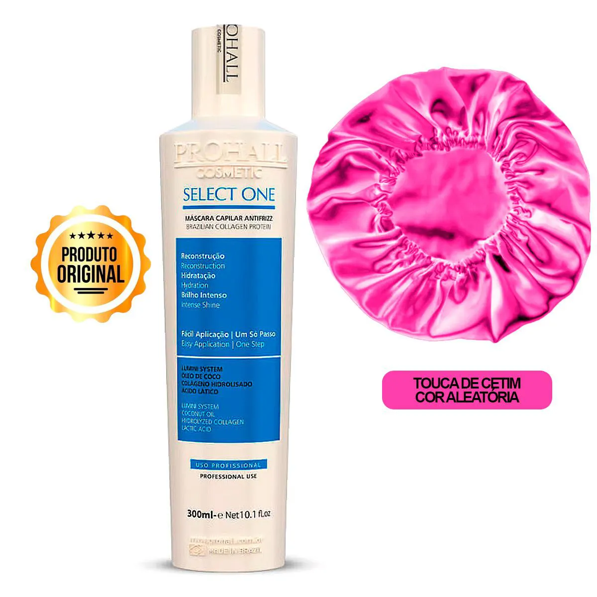 SELECT ONE ANTIFRIZZ PROHALL 300ML + 1 TOUCA DE CETIM