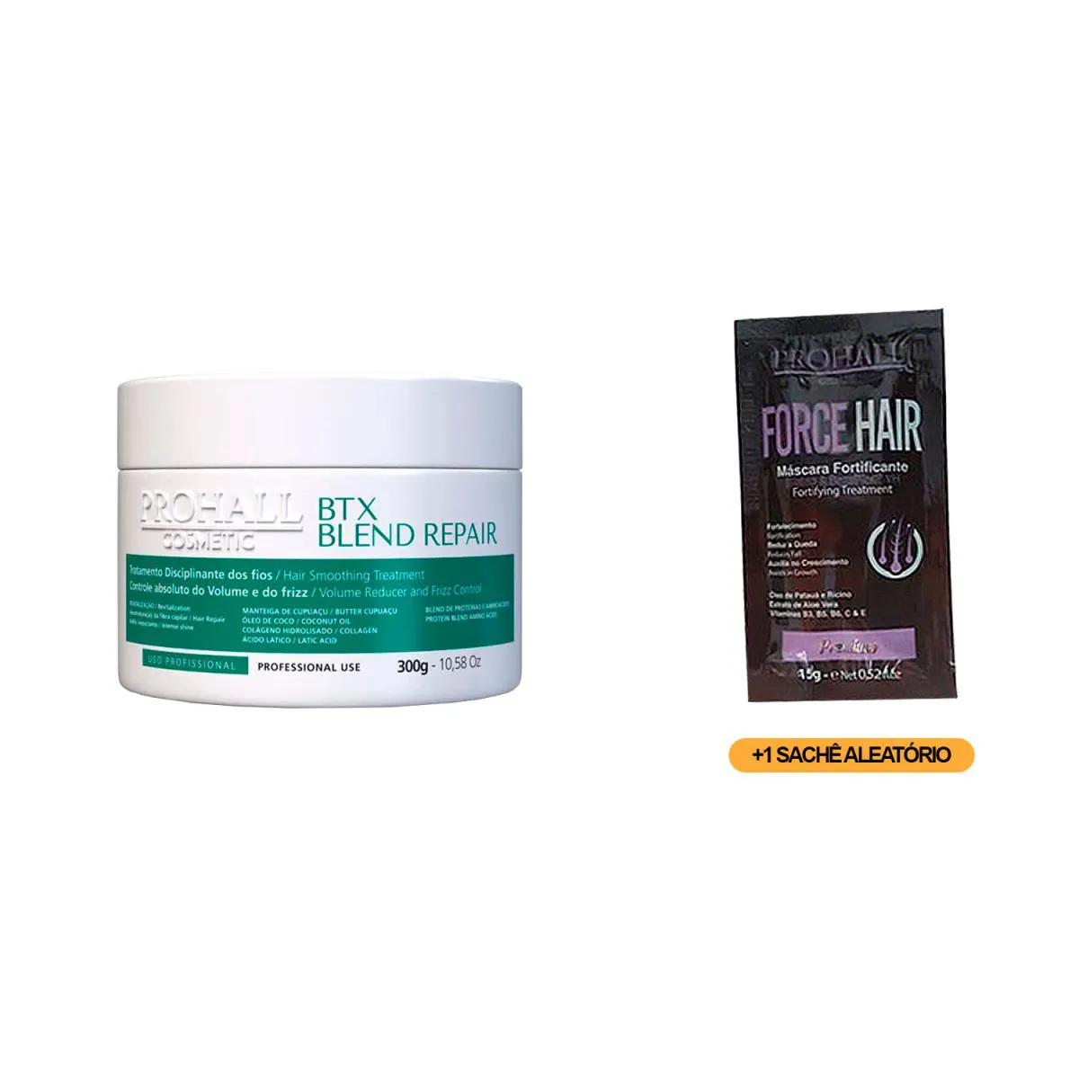 BTX ORGâNICO BLEND REPAIR PROHALL 300G + 1 SACHê CAPILAR