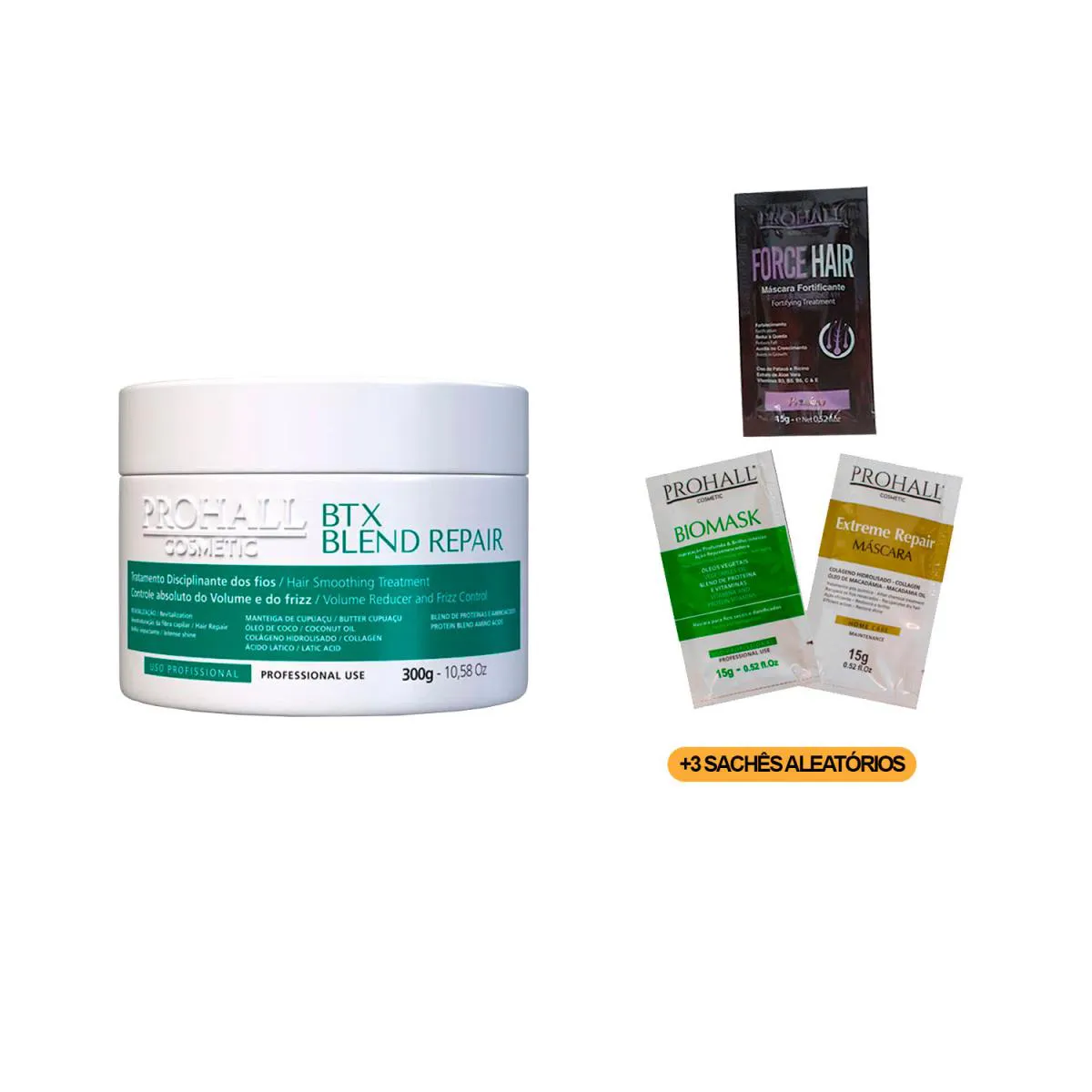 BTX ORGâNICO BLEND REPAIR PROHALL 300G + 3 SACHêS PROHALL