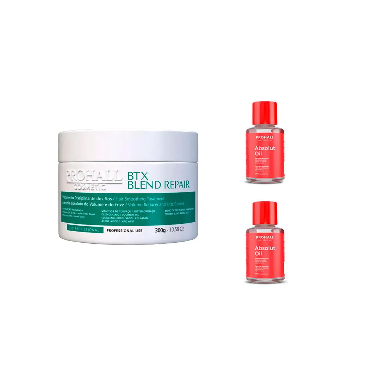 BTX BLEND REPAIR PROHALL 300G + 2 REPARADOR DE PONTAS 7ML