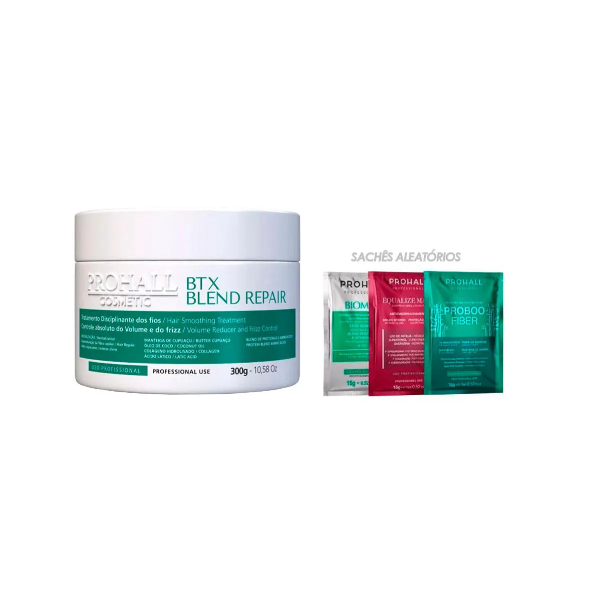 BTX ORGâNICO BLEND REPAIR PROHALL 300G + 3 AMOSTRAS PROHALL