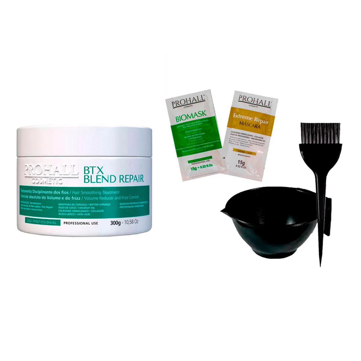 BTX ORGâNICO BLEND REPAIR PROHALL 300G +CUMBUCA/PINCEL/SACHê