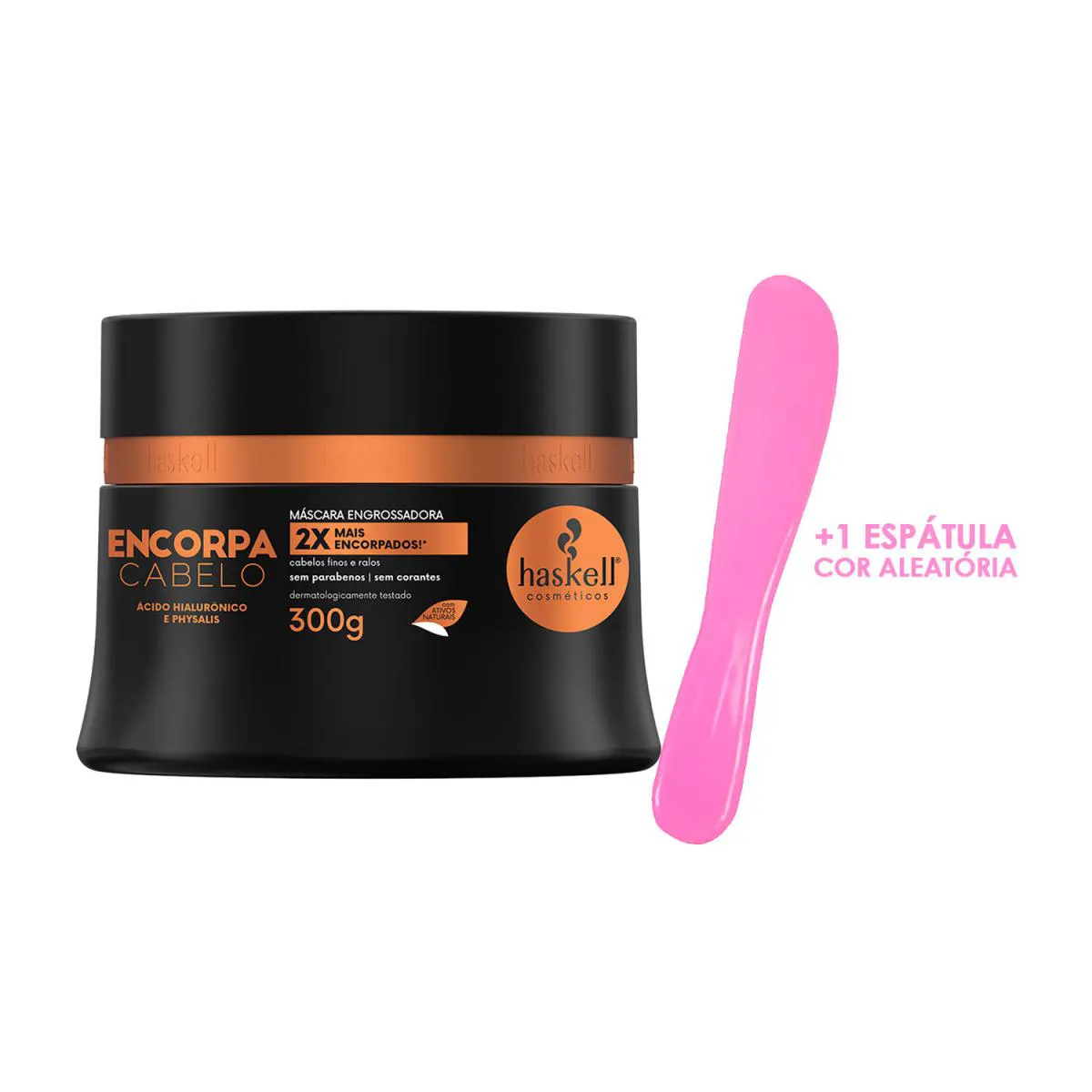 MáSCARA RECONSTRUçãO HASKELL ENCORPA CABELO 300G + ESPáTULA