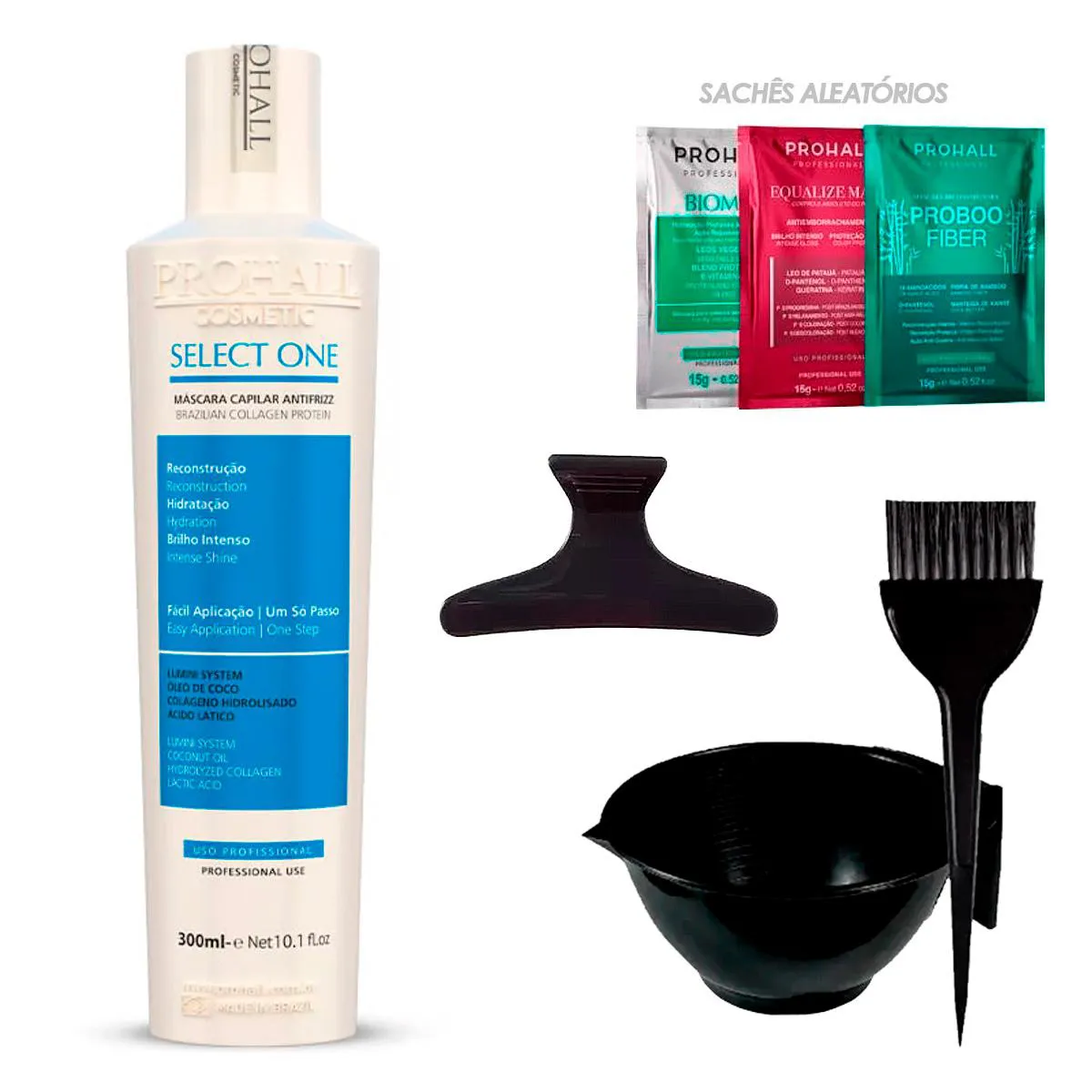 SELECT ONE PROHALL 300ML + CUMBUCA/PINCEL/PRESILHA/SACHêS