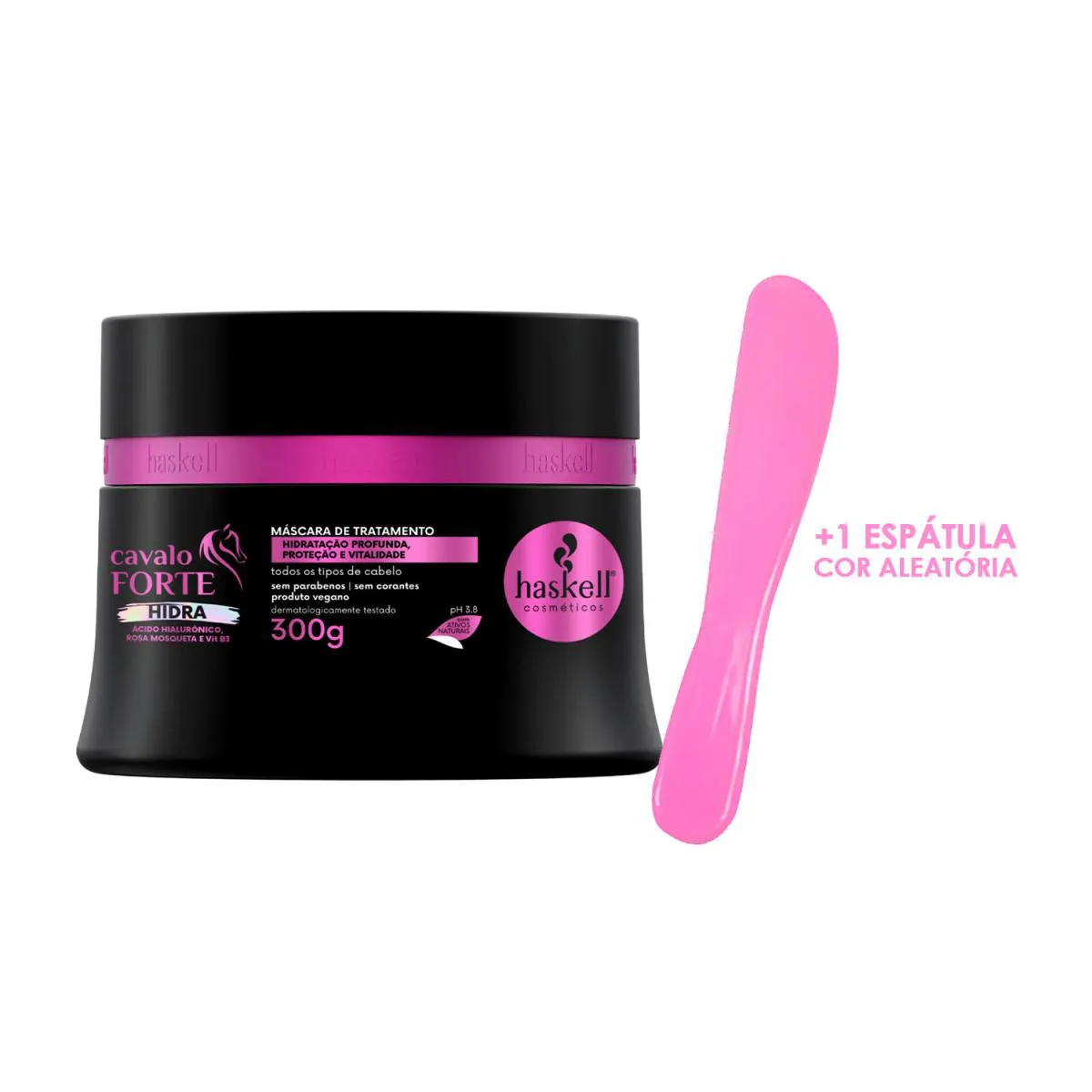 MáSCARA HIDRATAçãO HASKELL CAVALO FORTE HIDRA 300G +ESPáTULA