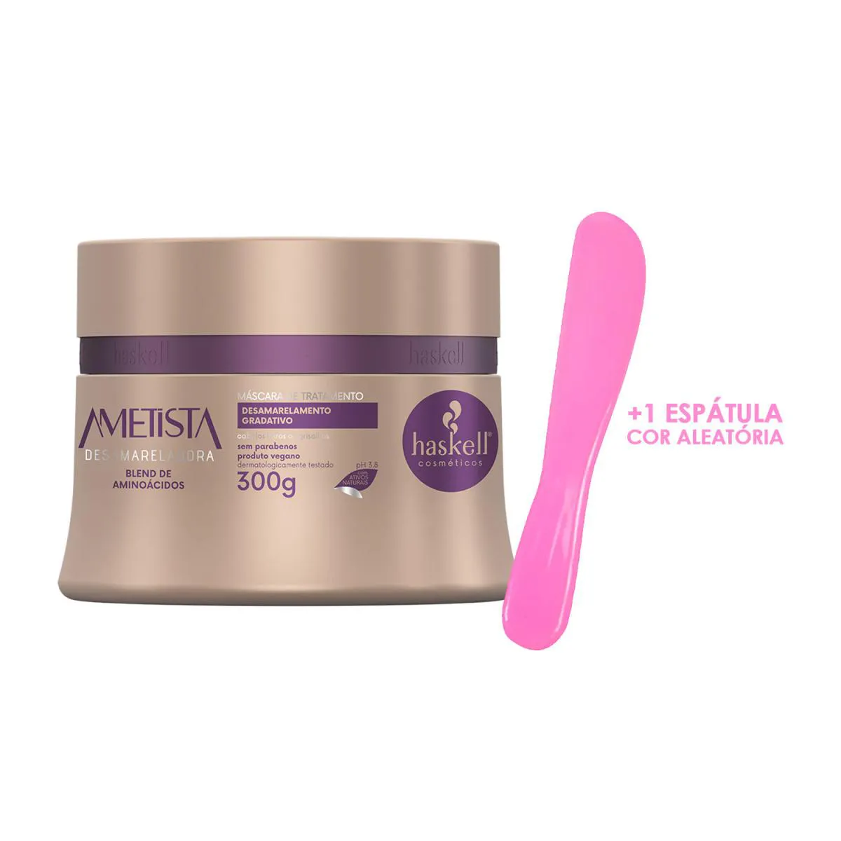MáSCARA LOIRAS RECONSTRUçãO HASKELL AMETISTA 300G + ESPáTULA