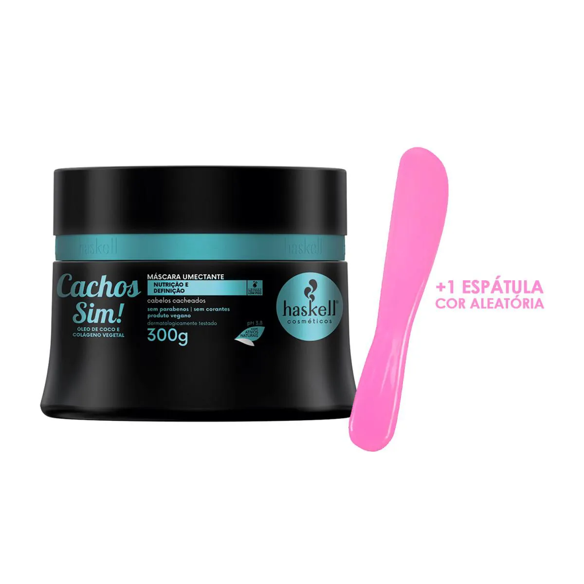 MáSCARA NUTRIçãO UMECTAçãO HASKELL CACHOS SIM 300G +ESPáTULA