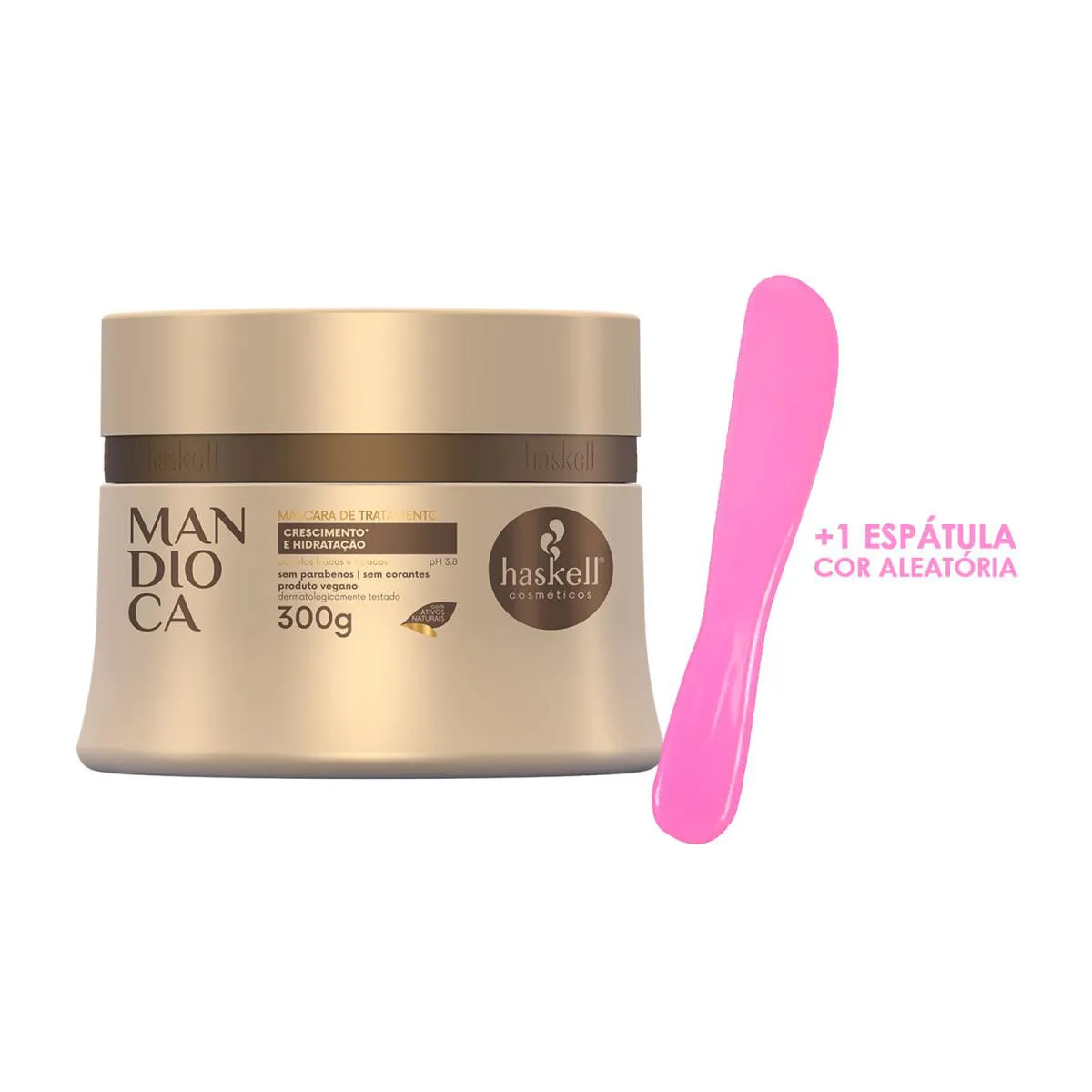 MáSCARA HIDRATAçãO CAPILAR HASKELL MANDIOCA 300G + ESPáTULA