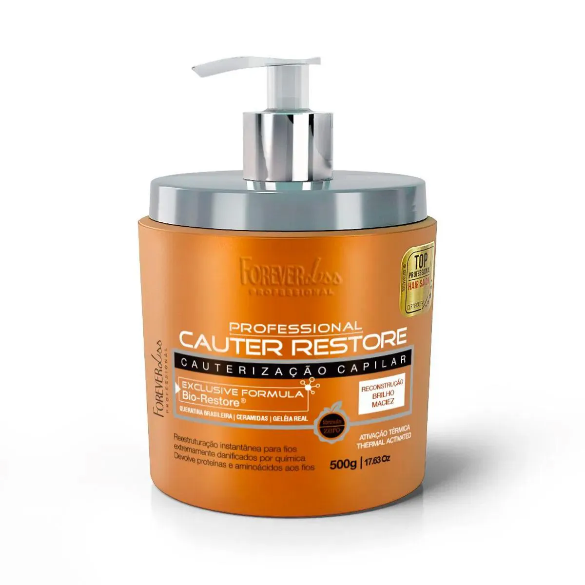 MáSCARA CAUTERIZAçãO CAPILAR CAUTER RESTORE FOREVER LISS500G
