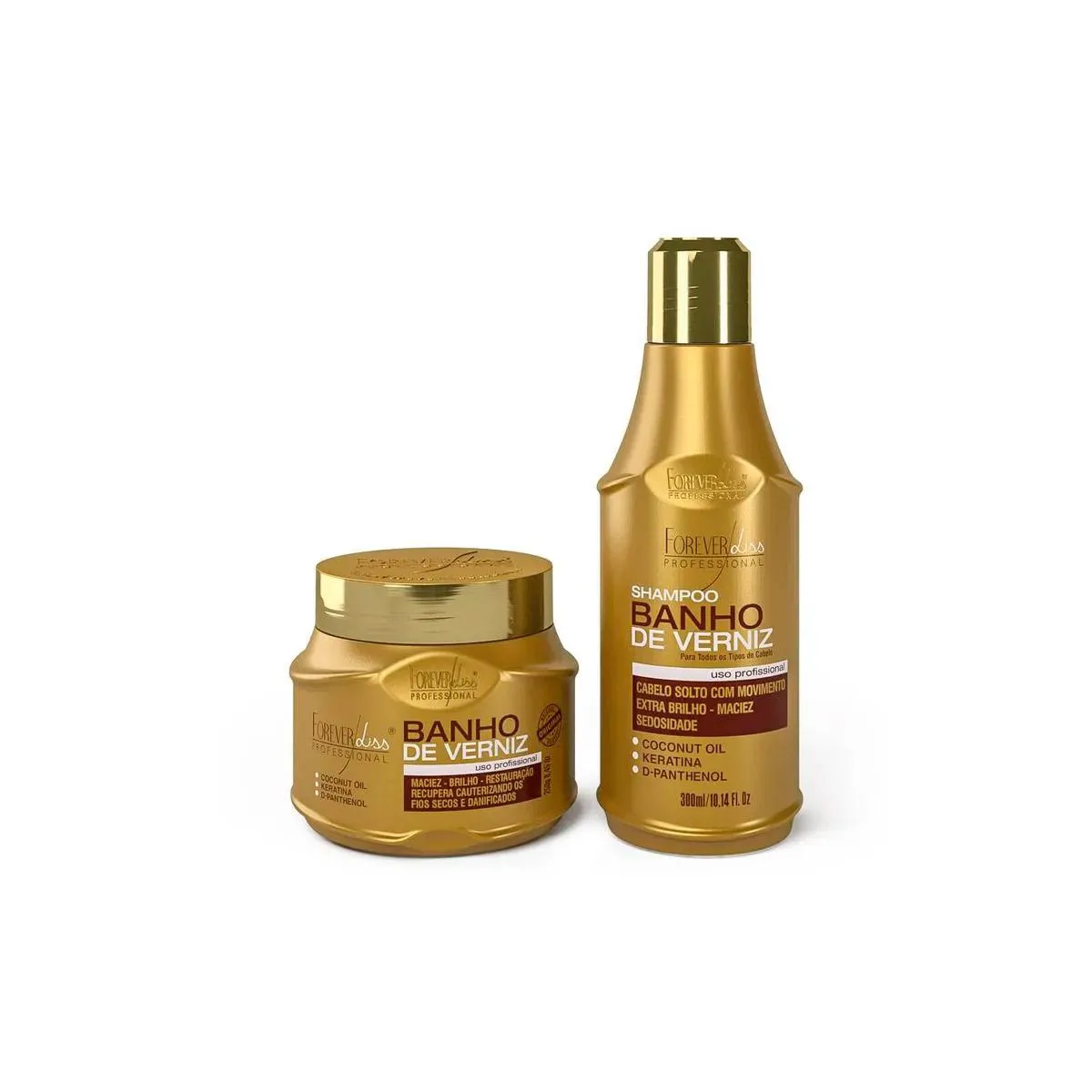 KIT ESPECIAL BANHO DE VERNIZ FOREVER LISS SHAMPOO E MáSCARA