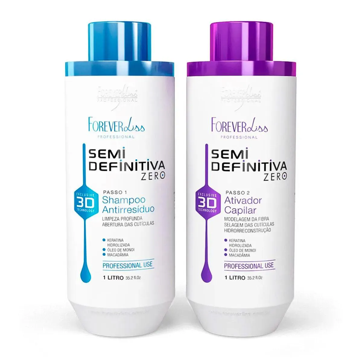 KIT ESCOVA SEMI DEFINITIVA ZERO 2X1L FOREVER LISS ORIGINAL