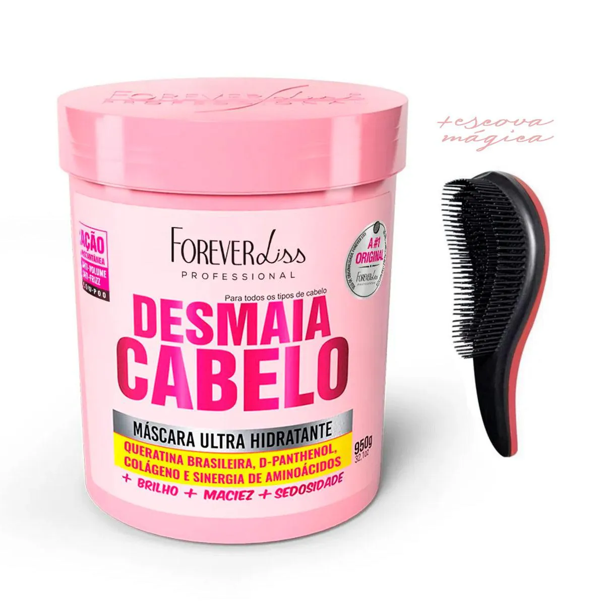 MáSCARA DESMAIA CABELO 950G FOREVER LISS + ESCOVA DESATA NóS