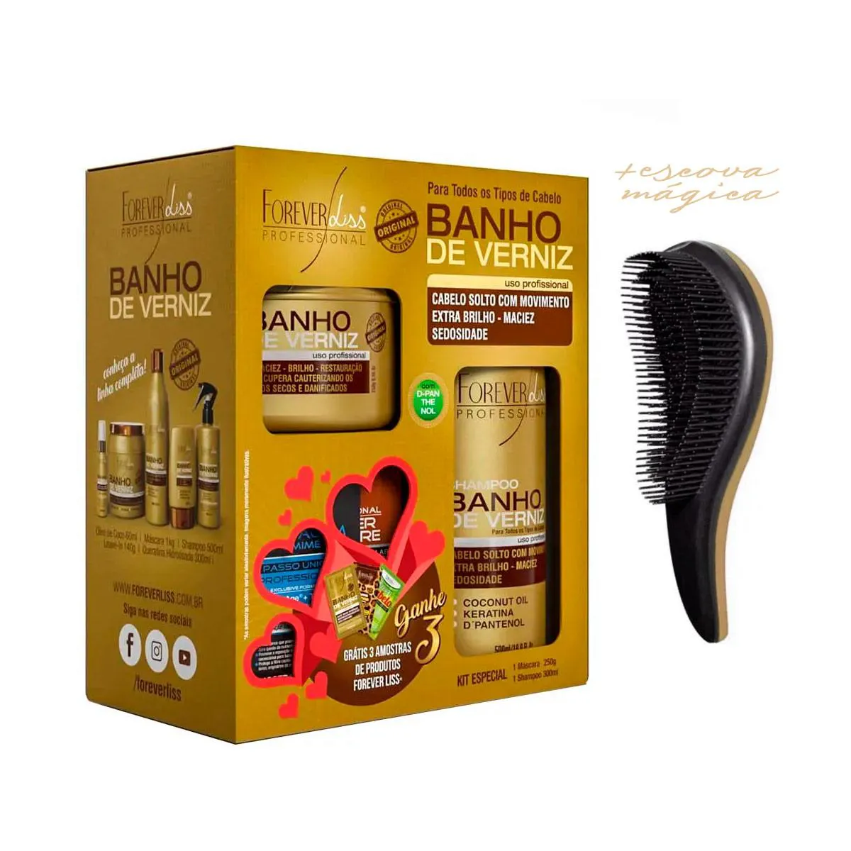 KIT ESPECIAL BANHO DE VERNIZ FOREVER LISS COM SACHê + ESCOVA
