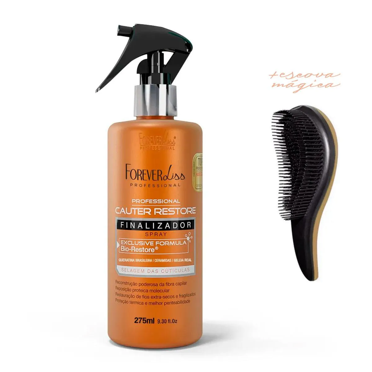 CARGA QUERATINA CAUTER RESTORE FOREVER LISS + ESCOVA MáGICA