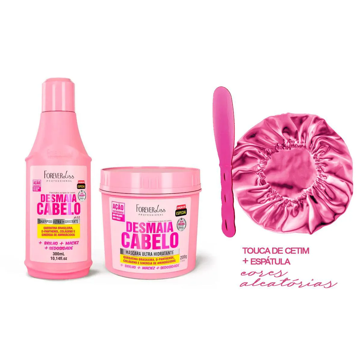 DESMAIA CABELO FOREVER LISS SHP/MáSC 200G +TOUCA/ESPáTULA
