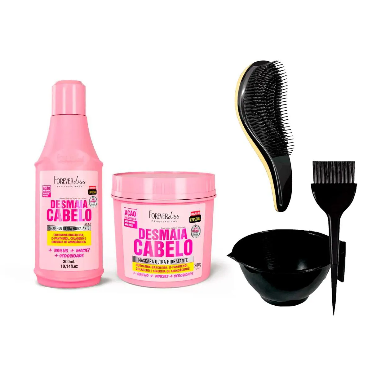 DESMAIA CABELO FOREVER LISS SHP/MáSC 200G +CUMBUCA/ESCOVA