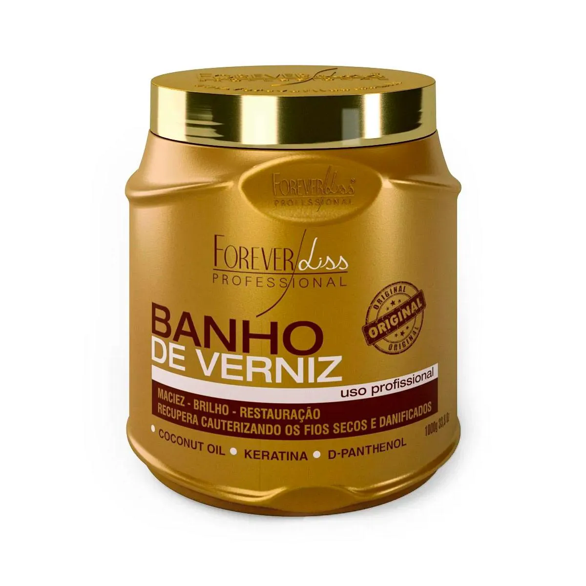 MáSCARA BANHO DE VERNIZ FOREVER LISS 1KG BRILHO E ALINHA FIO