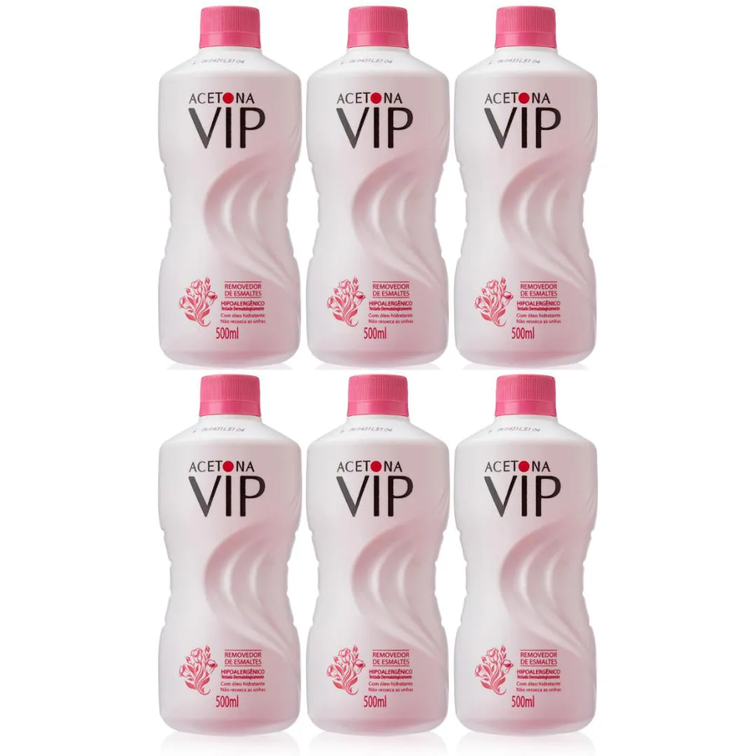 KIT 06 UNIDADES - REMOVEDOR ESMALTE VIP 500ML