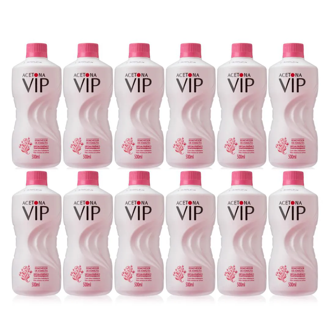 KIT 12 UNIDADES - REMOVEDOR ESMALTE VIP 500ML