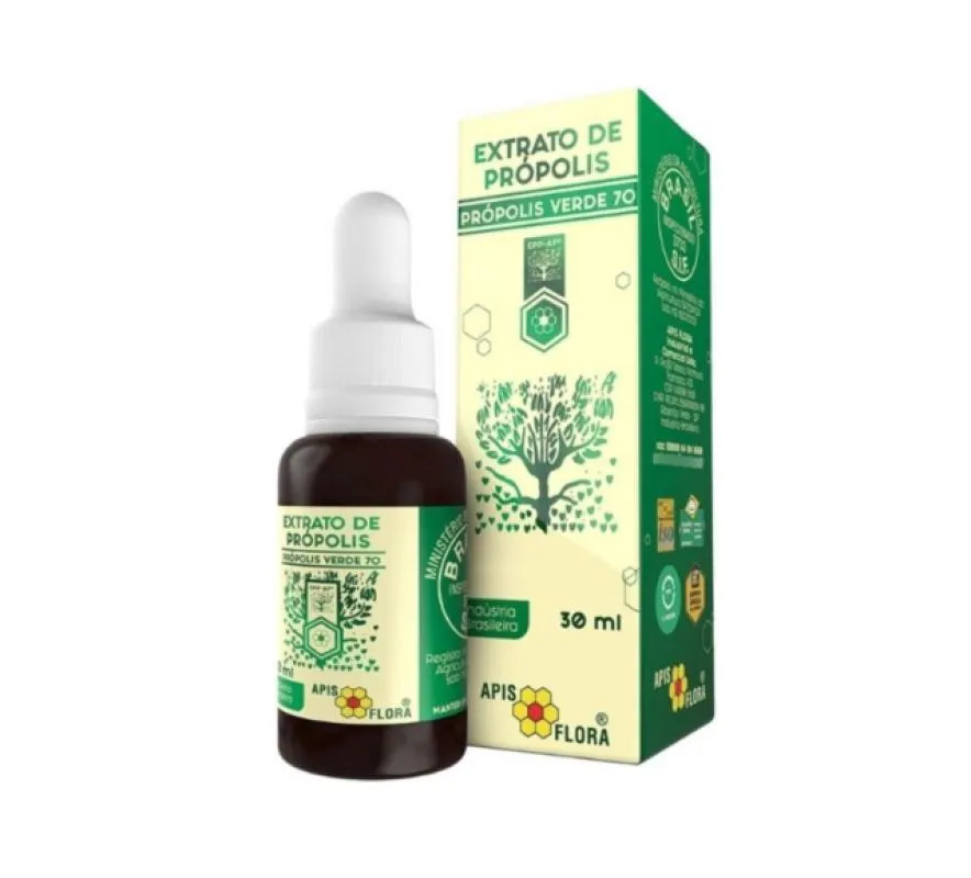 EXTRATO DE PRóPOLIS VERDE 70 APIS FLORA SOLUçãO GOTAS 30ML