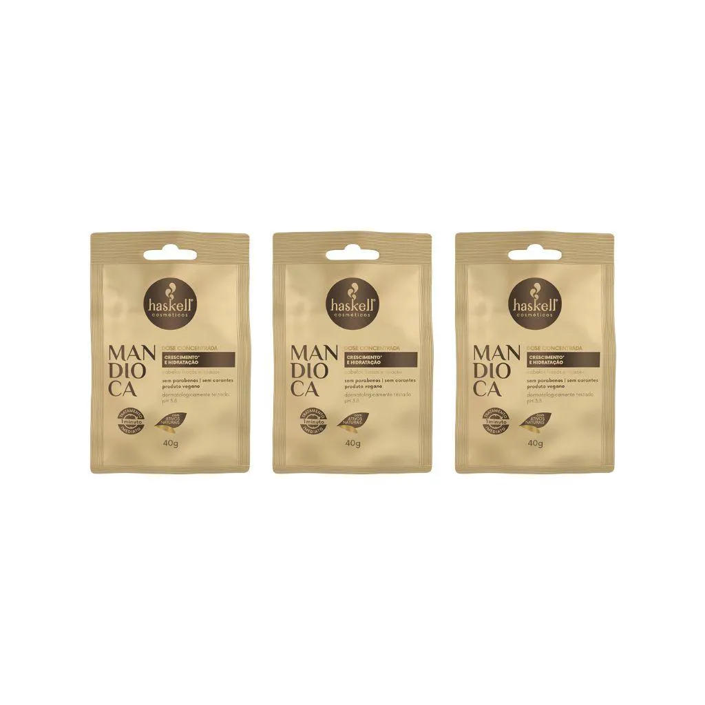 DOSE CONCENTRADA HASKELL 40G MANDIOCA - KIT C/ 3UN
