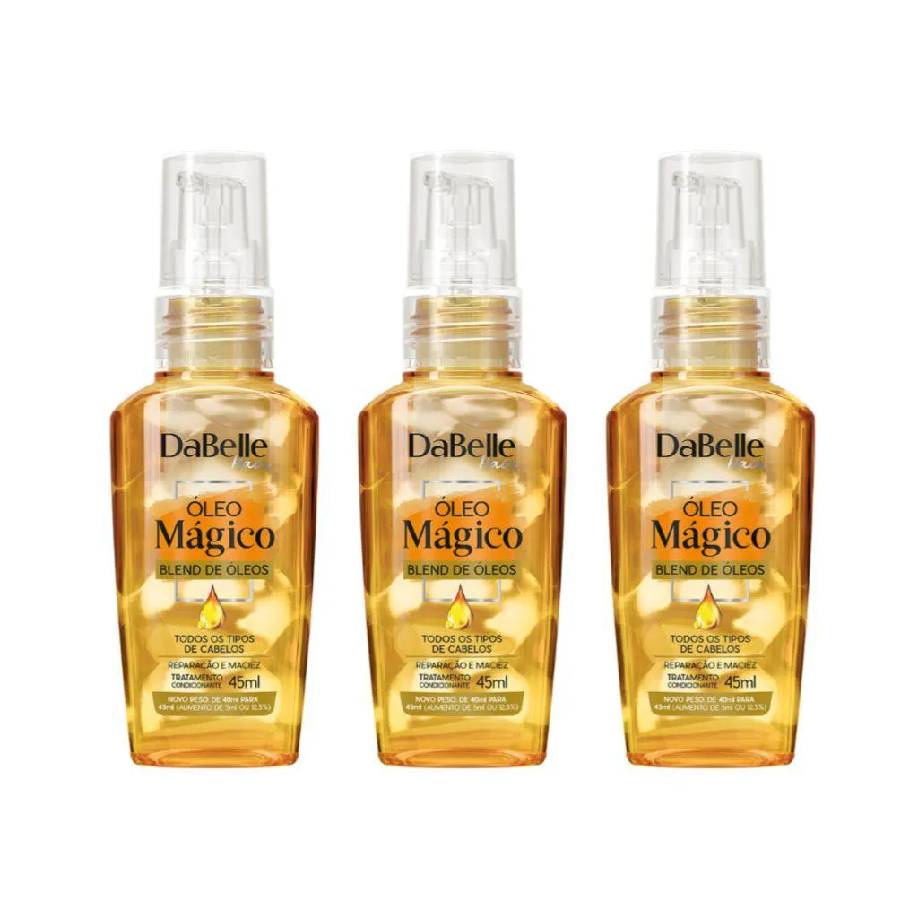 OLEO CAPILAR DABELLE 45ML MAGICO BLEND - KIT C/ 3UN