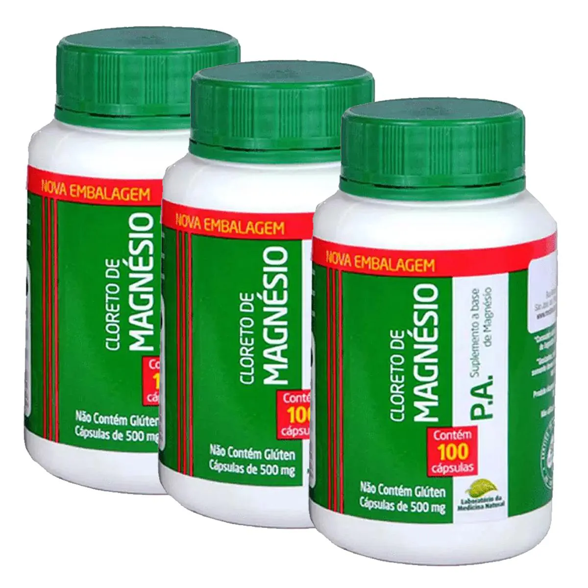 3UN CLORETO DE MAGNéSIO P.A. MEDINAL 500MG 100 CáPSULAS