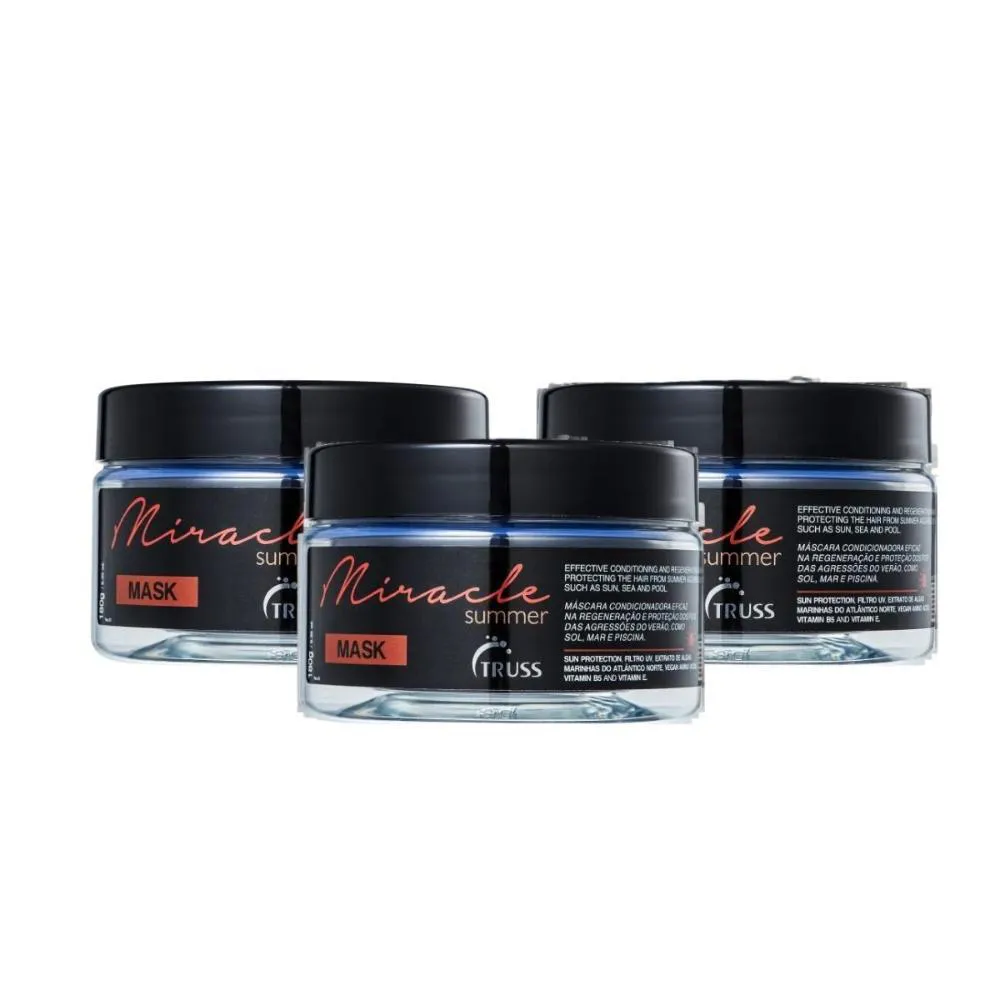 TRUSS MIRACLE SUMMER KIT 3 MáSCARA CAPILAR 180G