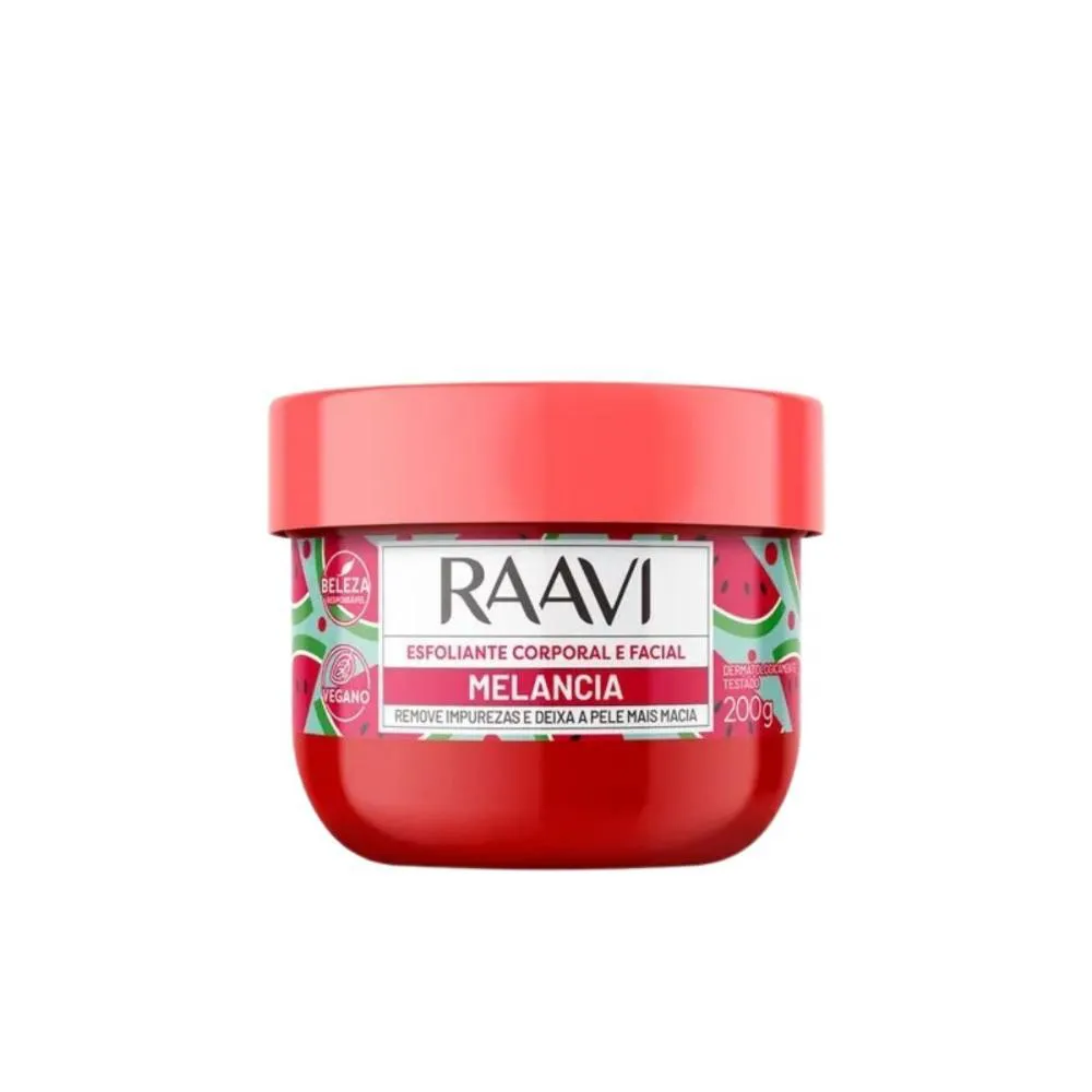 RAAVI CREME ESFOLIANTE CORPORAL E FACIAL MELANCIA 200G