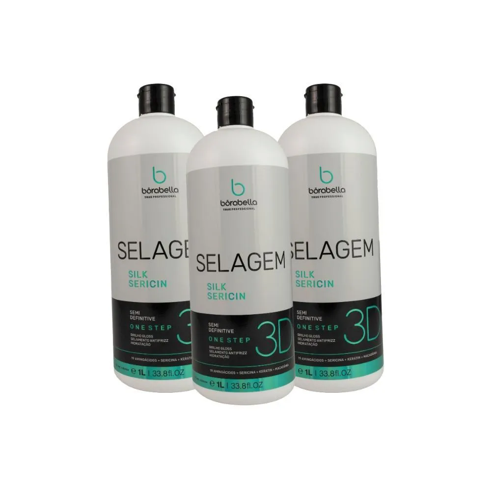 BóRABELLA KIT 3 SELAGEM 3D SEMI DEFINITIVA SEM FORMOL 1000ML