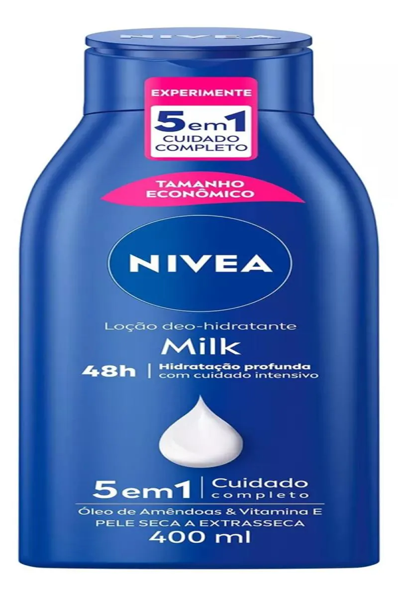LOçAO DEO-HIDRATANTE NIVEA MILK 400 ML 5 EM 1 PELE SECA A EXTRASSECA