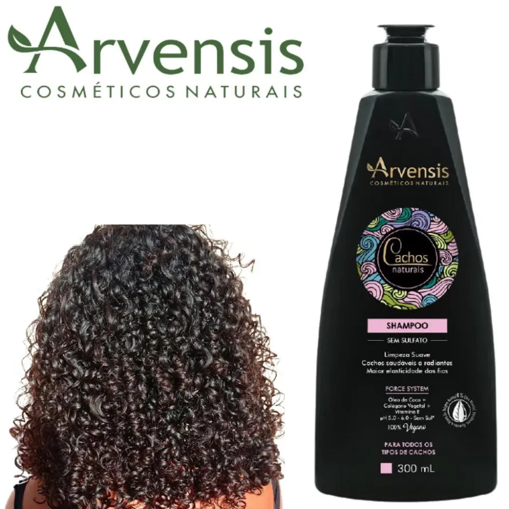 SHAMPOO CACHOS NATURAIS SEM SULFATO - 300ML ARVENSIS