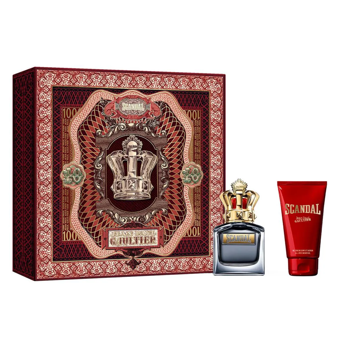 KIT JEAN PAUL SCANDAL GAUTIER POUR HOMME EAU DE PARFUM - PERFUME MASCULINO 50ML + GEL DE BANHO 75ML