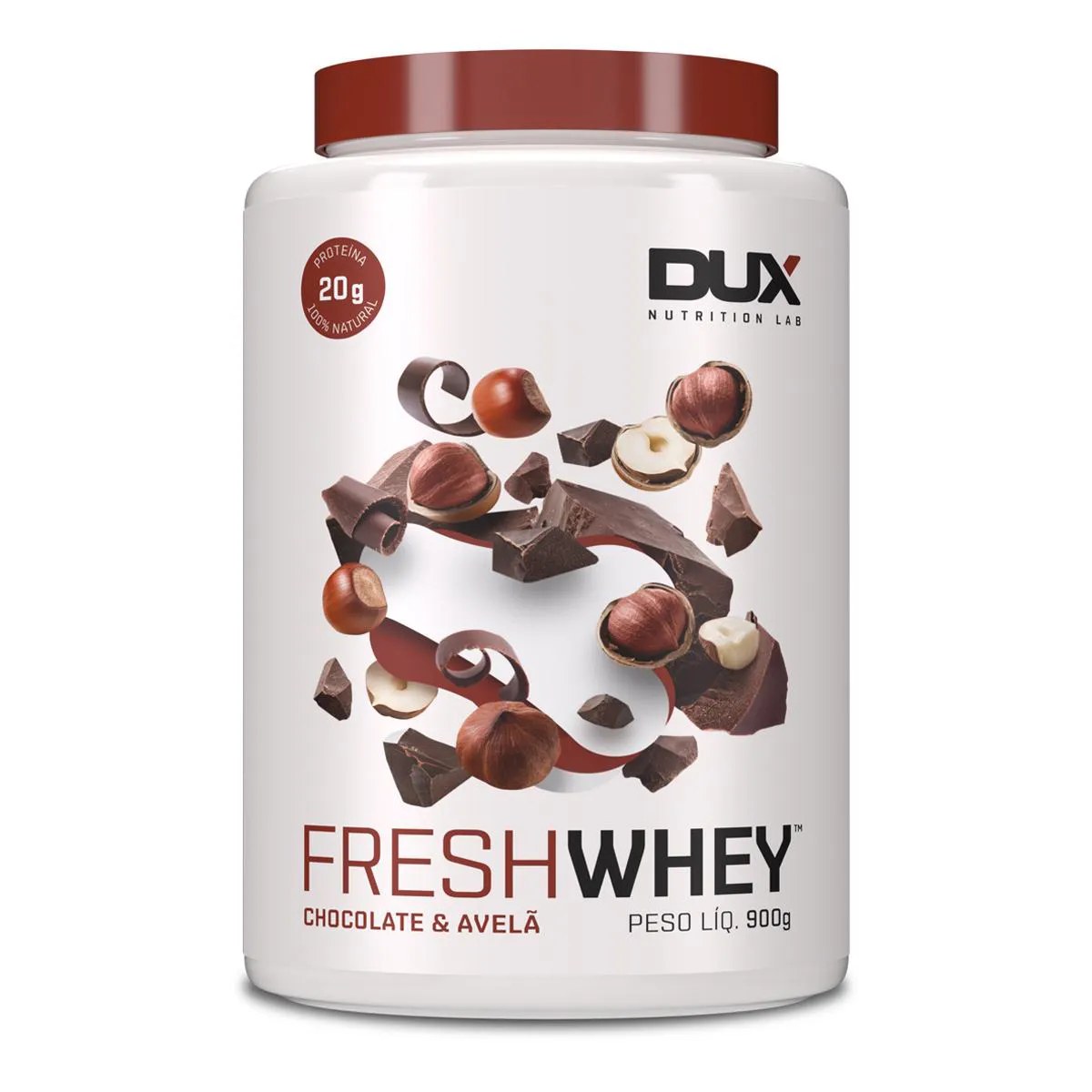 WHEY PROTEIN FRESH DUX CHOCOLATE BELGA E AVELã 900G