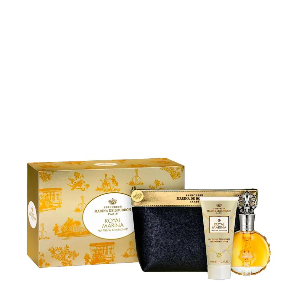KIT MARINA DE BOURBON ROYAL MARINA DIAMOND EDP FEMININO 100ML + BODY LOTION + NECESSAIRE