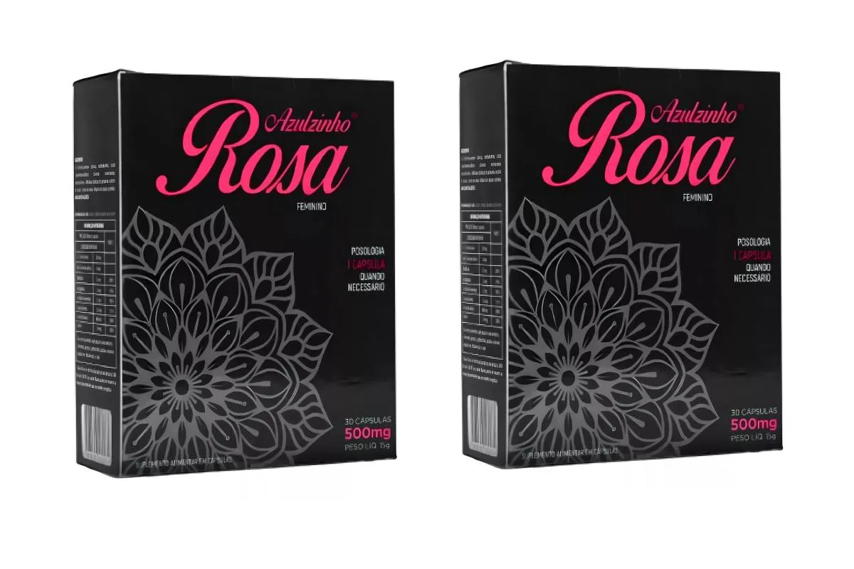 KIT 2 SUPLEMENTO MUWIZ AZULZINHO ROSA FEMININO 500MG 30CPS