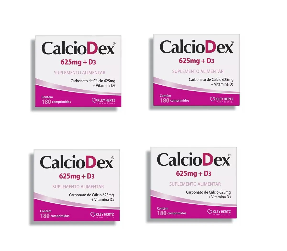 KIT 4 SUPLEMENTO CALCIODEX CARBONATO CáLCIO + VIT D3 180CPS