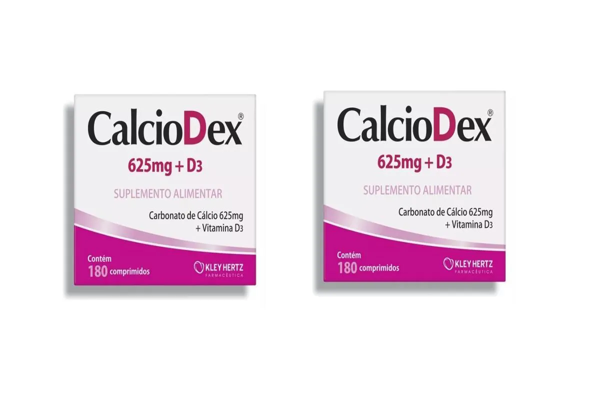 KIT 2 SUPLEMENTO CALCIODEX CARBONATO CáLCIO + VIT D3 180CPS