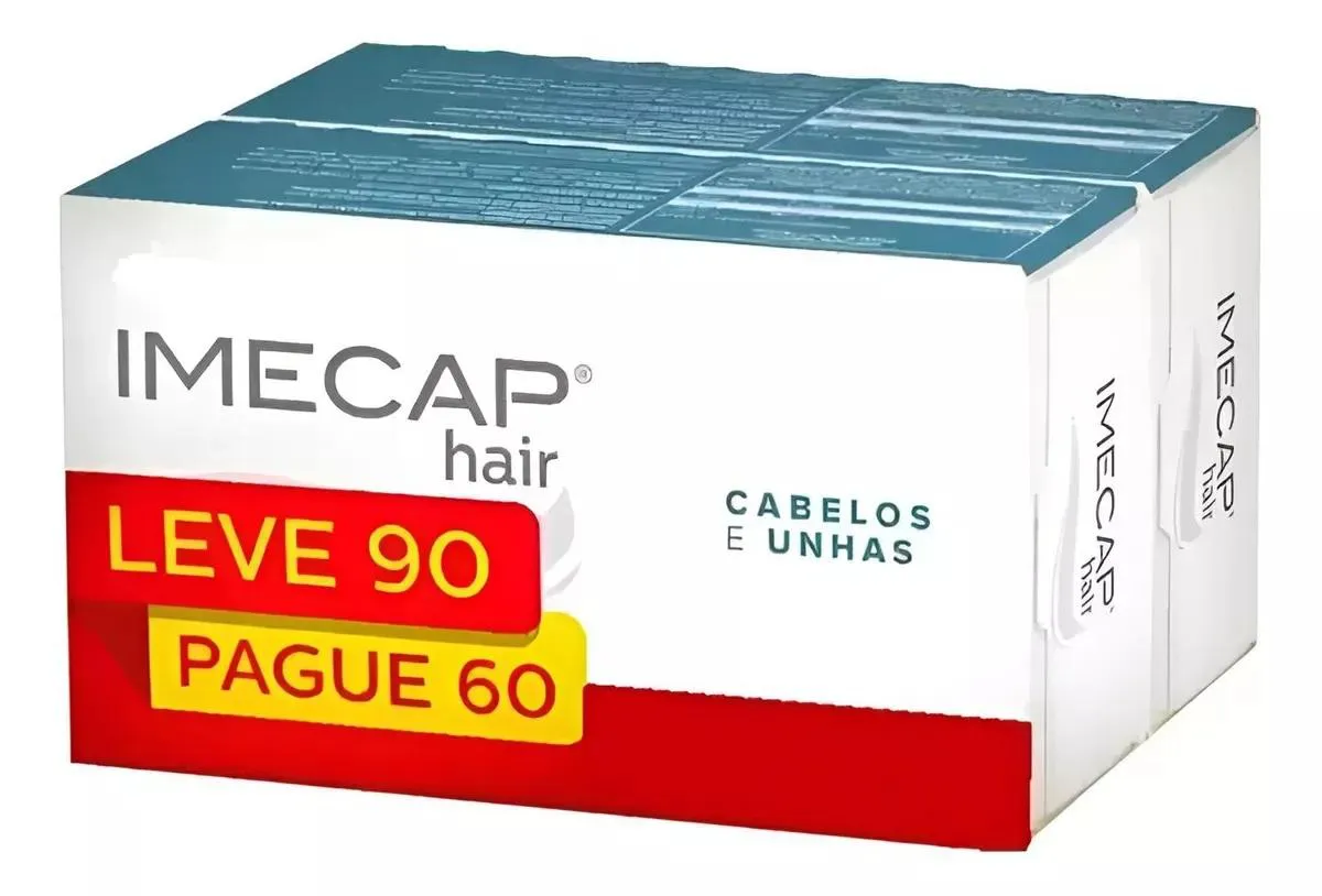 SUPLEMENTO IMECAP HAIR CABELOS E UNHAS PAGUE 60 C/ 90CPS