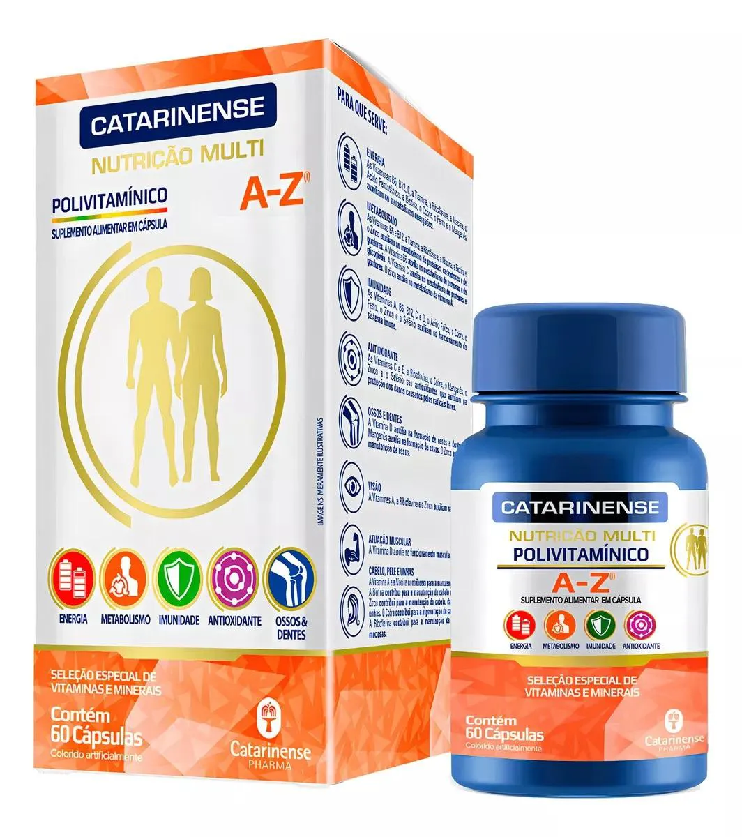 SUPLEMENTO CATARINENSE POLIVITAMíNICO A-Z ENERGIA 60CPS