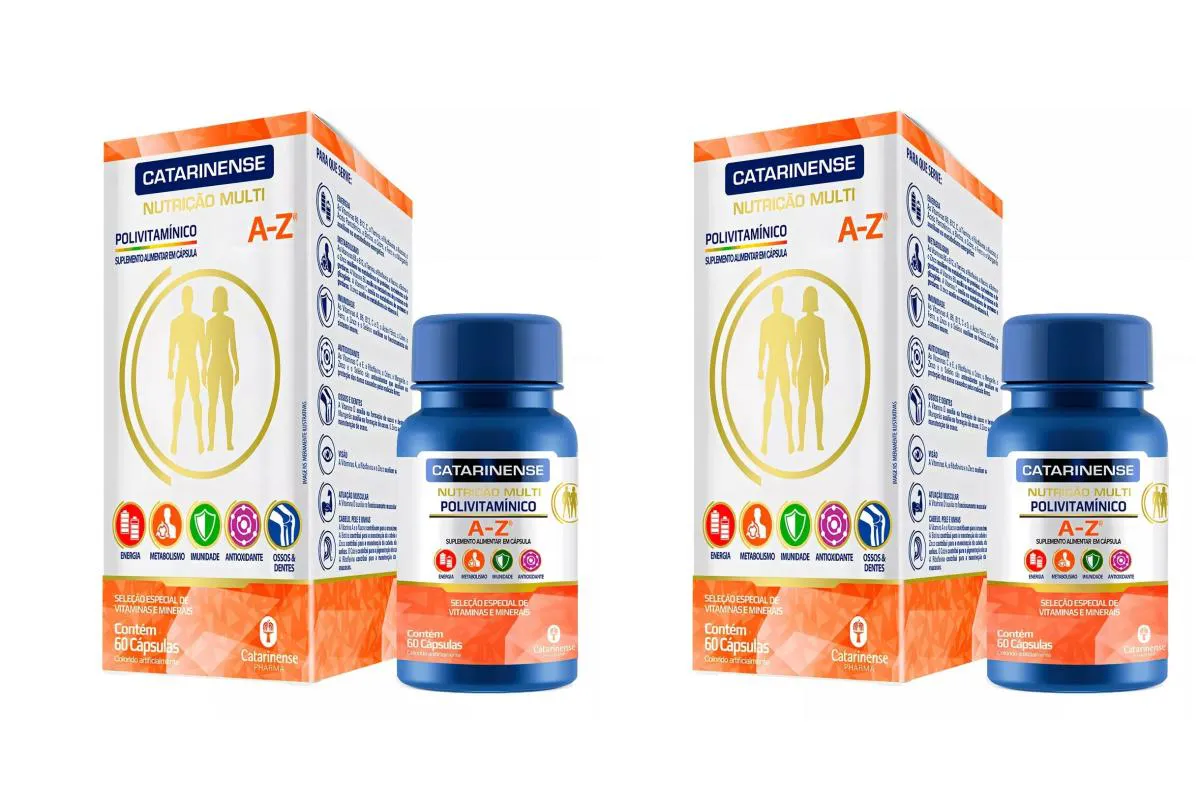 KIT 2 SUPLEMENTO CATARINENSE POLIVITAMíNICO A-Z ENERGIA 60CPS