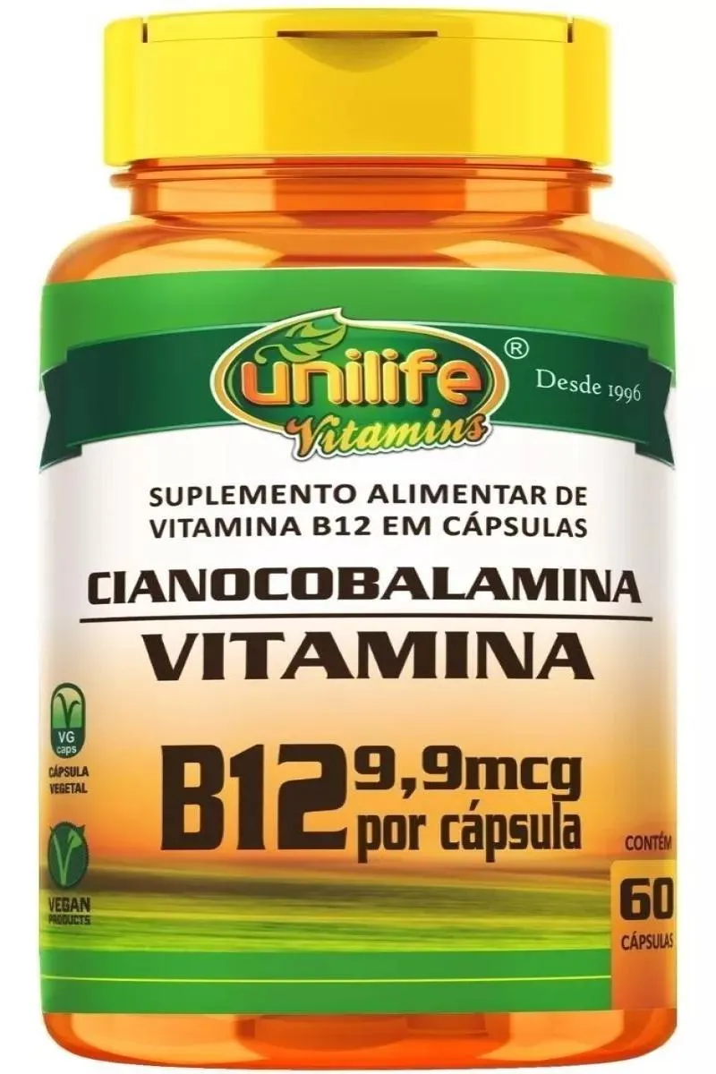 SUPLEMENTO UNILIFE VITAMINA B12 CIANOCOBALAMINA 9,9MCG 60CPS