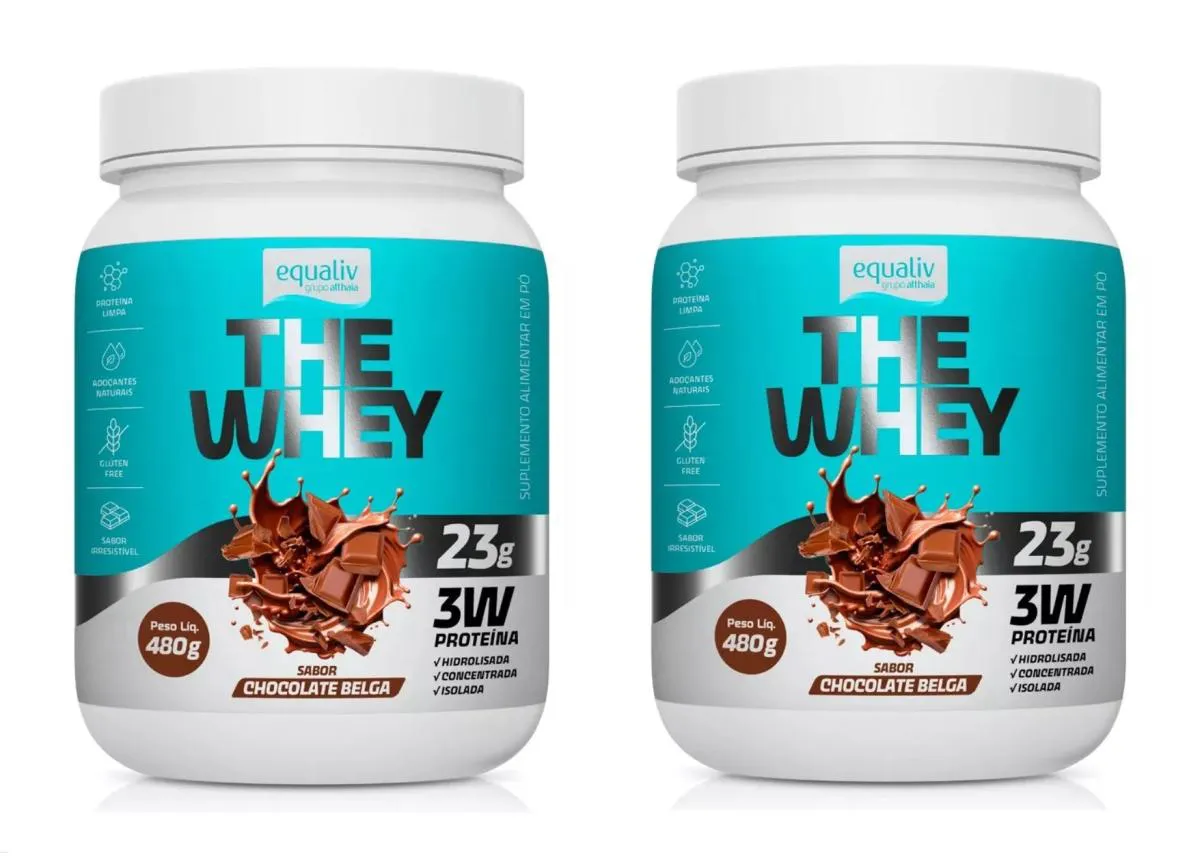 KIT 2 WHEY PROTEIN EQUALIV THE WAY 3W CHOCOLATE BELGA 480G