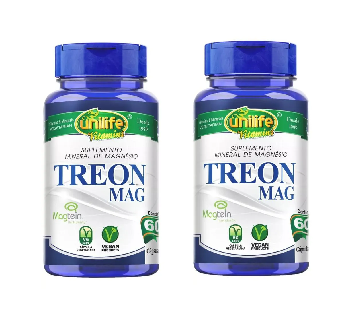 KIT 2 SUPLEMENTO UNILIFE TREON MAG TREONATO MINERAL 60CPS