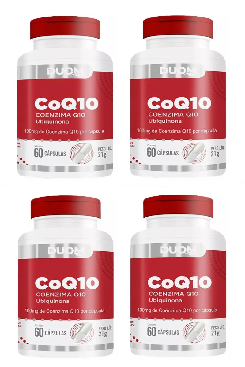KIT 4 SUPLEMENTO COENZIMA Q10 UBIQUINONA DUOM ENERGIA 60CPS
