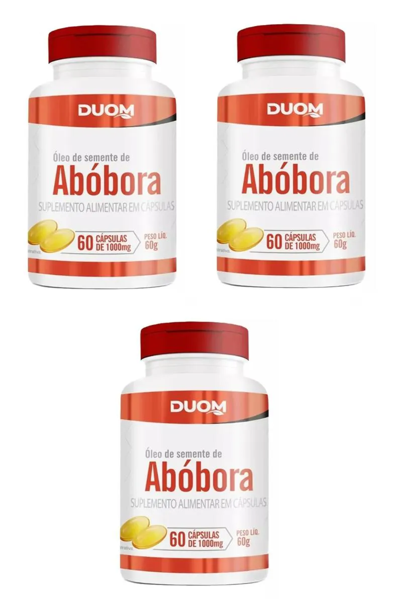 KIT 3 SUPLEMENTO ÓLEO DE SEMENTE DE ABóBORA DUOM 60CPS